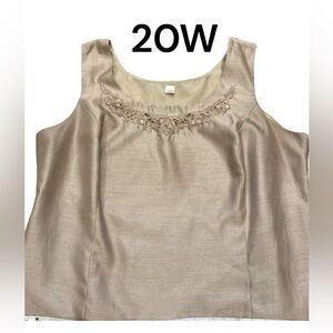TANK TOP Plus Size 20W Beige Silk-look Side Zip Mother of the Bride